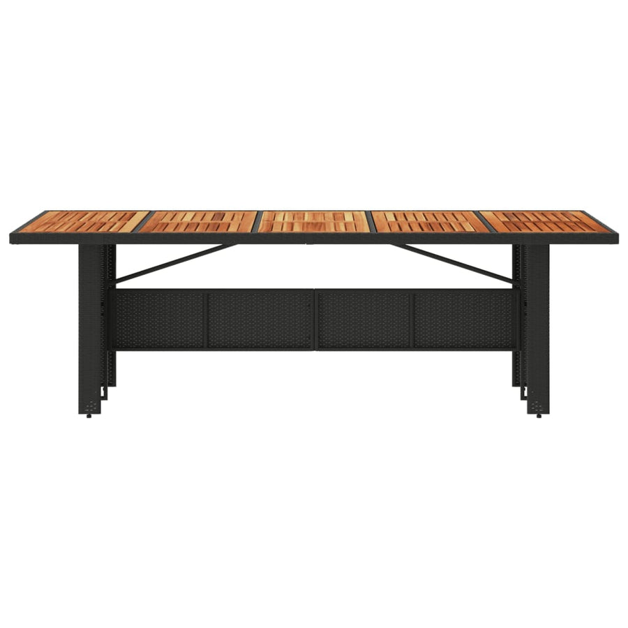 Tuintafel Met Acaciahouten Blad Poly Rattan Zwart 240 x 90 x 75 cm