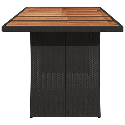Tuintafel Met Acaciahouten Blad Poly Rattan Zwart 240 x 90 x 75 cm