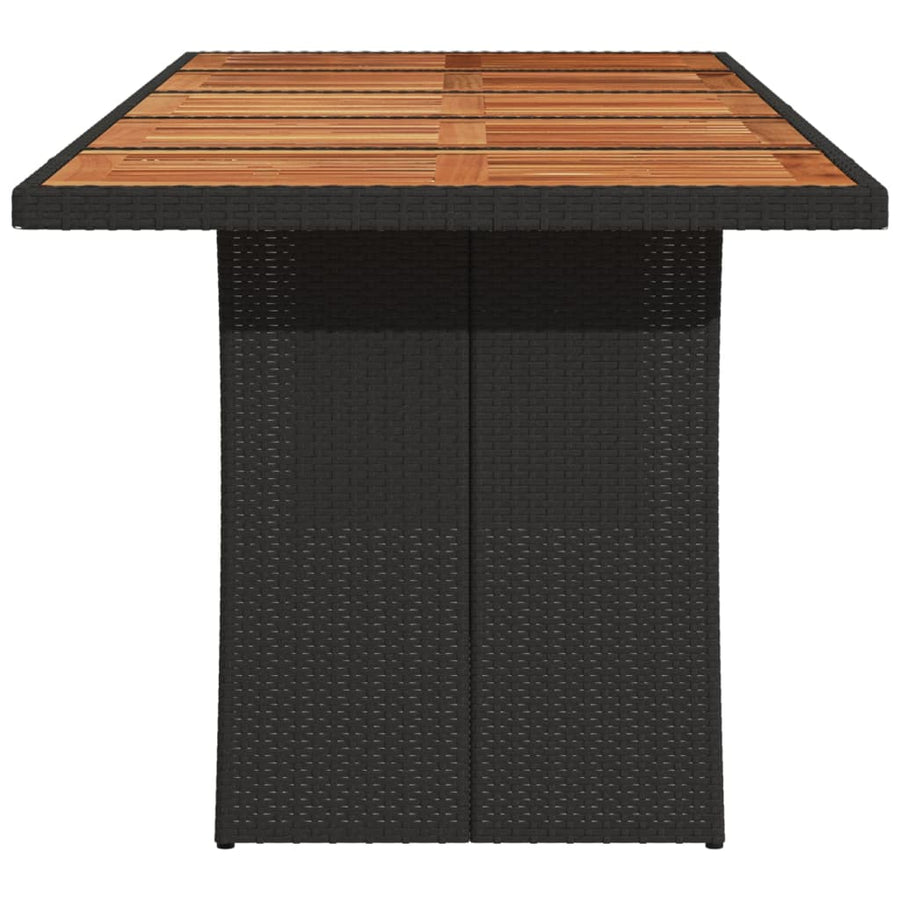 Tuintafel Met Acaciahouten Blad Poly Rattan Zwart 240 x 90 x 75 cm