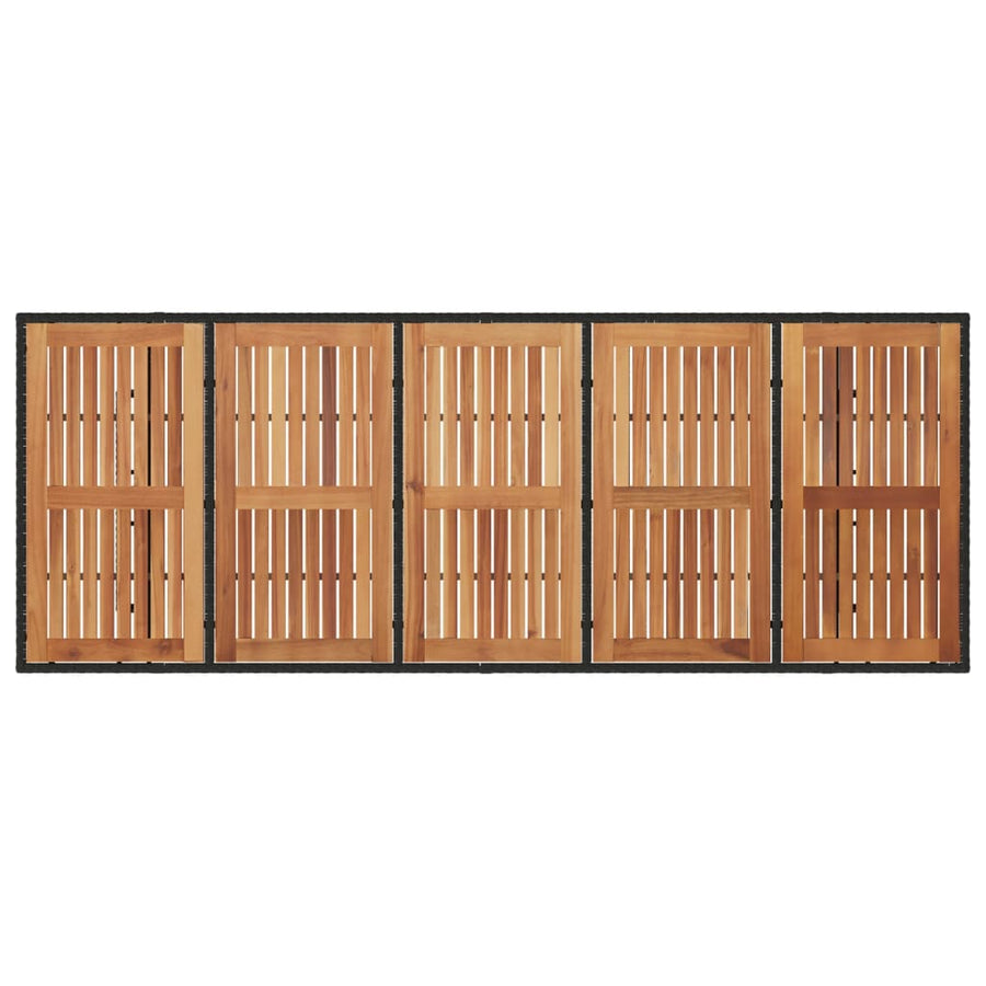 Tuintafel Met Acaciahouten Blad Poly Rattan Zwart 240 x 90 x 75 cm
