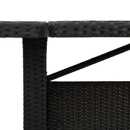 Tuintafel Met Acaciahouten Blad Poly Rattan Zwart 240 x 90 x 75 cm
