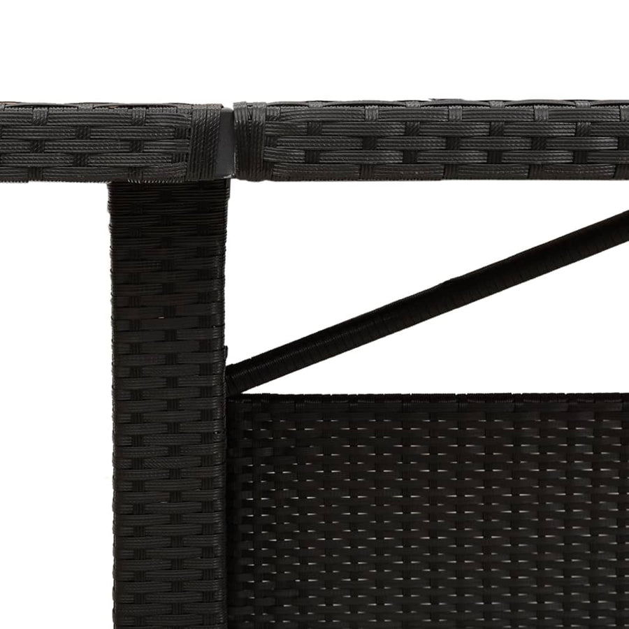 Tuintafel Met Acaciahouten Blad Poly Rattan Zwart 240 x 90 x 75 cm