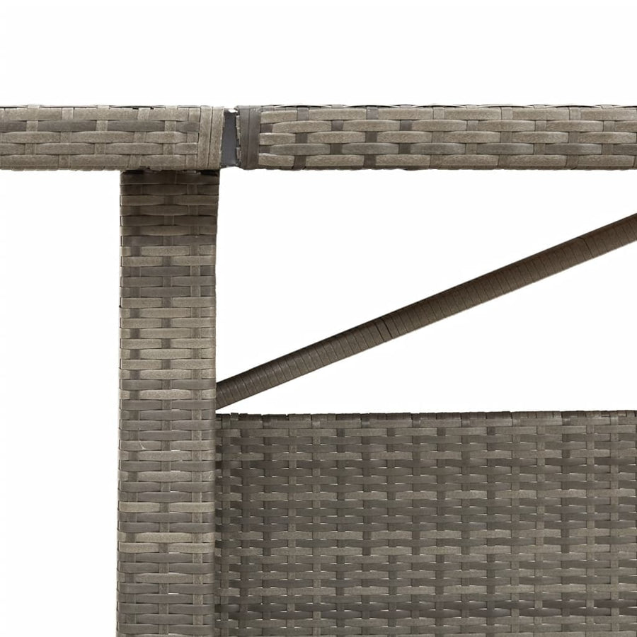 Tuintafel Met Acaciahouten Blad Poly Rattan Grijs 240 x 90 x 75 cm
