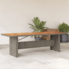 Garden Table with Acacia Wood Top Poly Rattan Grey 240 x 90 x 75 cm