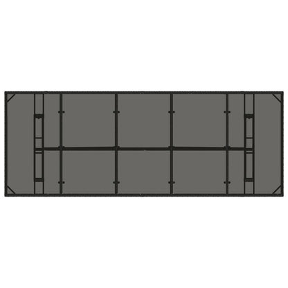 Tuintafel met glazen blad 240x90x75 cm poly rattan