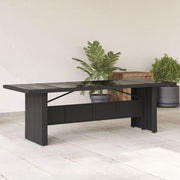 Tuintafel 240x90x75 cm poly rattan glas zwart