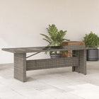 Garden Table with Glass Top 240x90x75 cm Polyrattan Grey