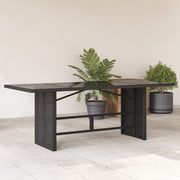 Tuintafel 190x80x75 cm poly rattan glas zwart