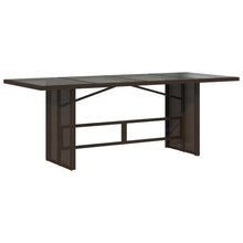 Tuintafel met glazen blad 190x80x75 cm poly rattan bruin