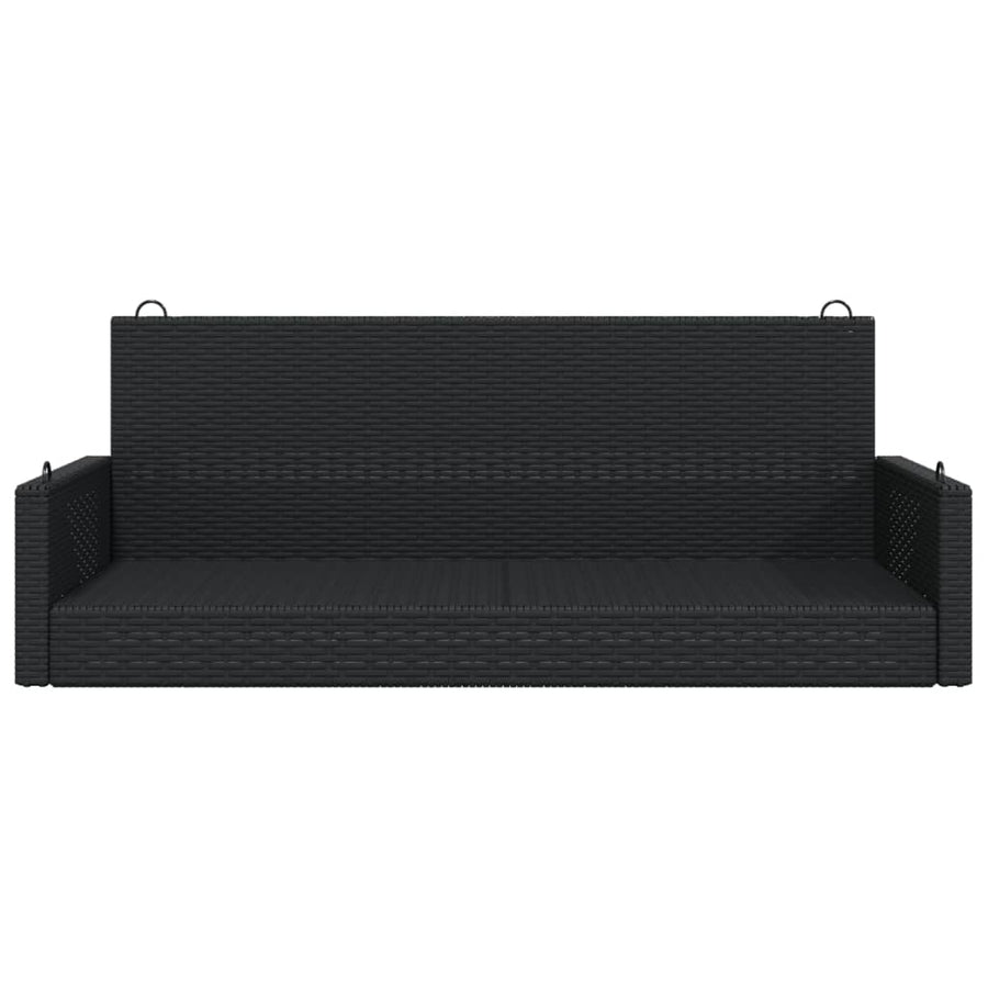 Schommelbank 119x56x48 cm poly rattan zwart