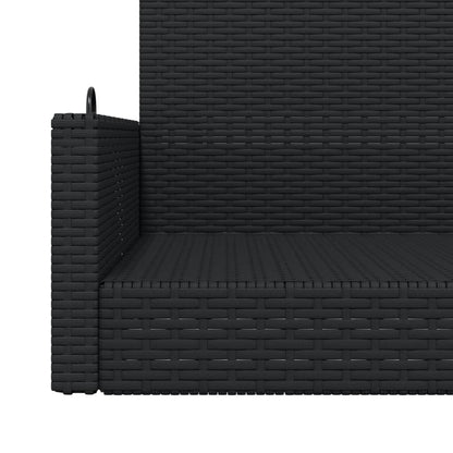 Schommelbank 119x56x48 cm poly rattan zwart