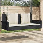 Schommelbank poly rattan zwart 119x56x48 cm