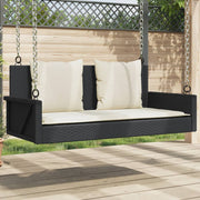Schommelbank poly rattan zwart 119x56x48 cm
