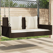 Schommelbank poly rattan bruin 119x56x48 cm