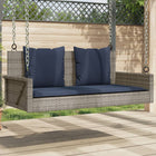 Schommelbank poly rattan grijs met kussens