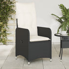 Adjustable Garden Chair with Cushions, Poly Rattan, Black