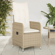 Tuinstoel verstelbaar poly rattan beige