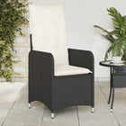 Garden chairs 2 pcs adjustable with cushions poly rattan black