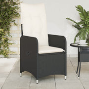 Tuinstoelen 2 st poly rattan zwart verstelbaar