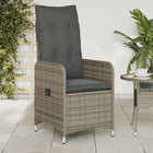 Garden chairs 2 pcs adjustable with cushions poly rattan grey