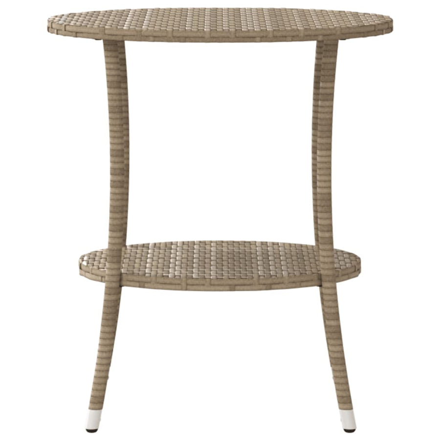 Tuinstoelen 2 st verstelbaar met tafel poly rattan beige