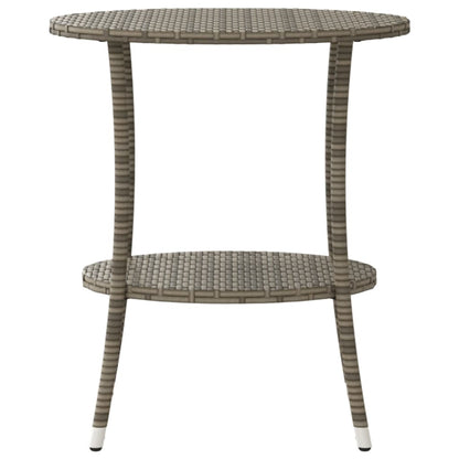 Tuinstoelen 2 st verstelbaar met tafel poly rattan grijs