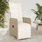 Garden chair adjustable with cushions poly rattan beige