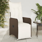 Tuinstoelen 2 st poly rattan bruin verstelbaar