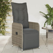 Tuinstoelen 2 st poly rattan grijs verstelbaar