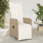 Tuinstoelen 2 st poly rattan beige verstelbaar