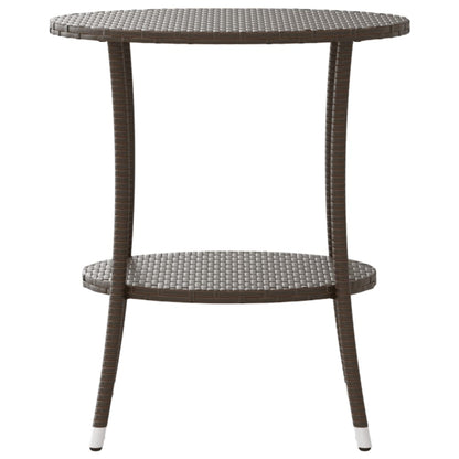 Tuinstoelen 2 st verstelbaar met tafel poly rattan bruin