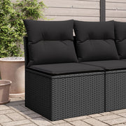 Tuinbank poly rattan zwart 55x62x69 cm