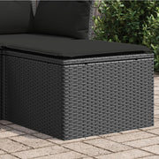 Tuinkruk poly rattan zwart 55x55x37 cm met kussen