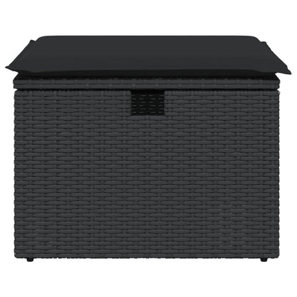 Tuinkruk Met Kussen 55X55X37 Cm Poly Rattan Zwart