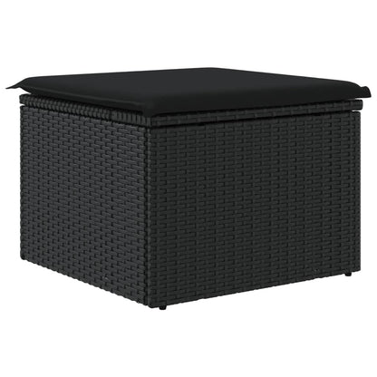 Tuinkruk Met Kussen 55X55X37 Cm Poly Rattan Zwart