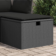 Tuinkruk met opbergruimte 55x55x37 cm poly rattan zwart