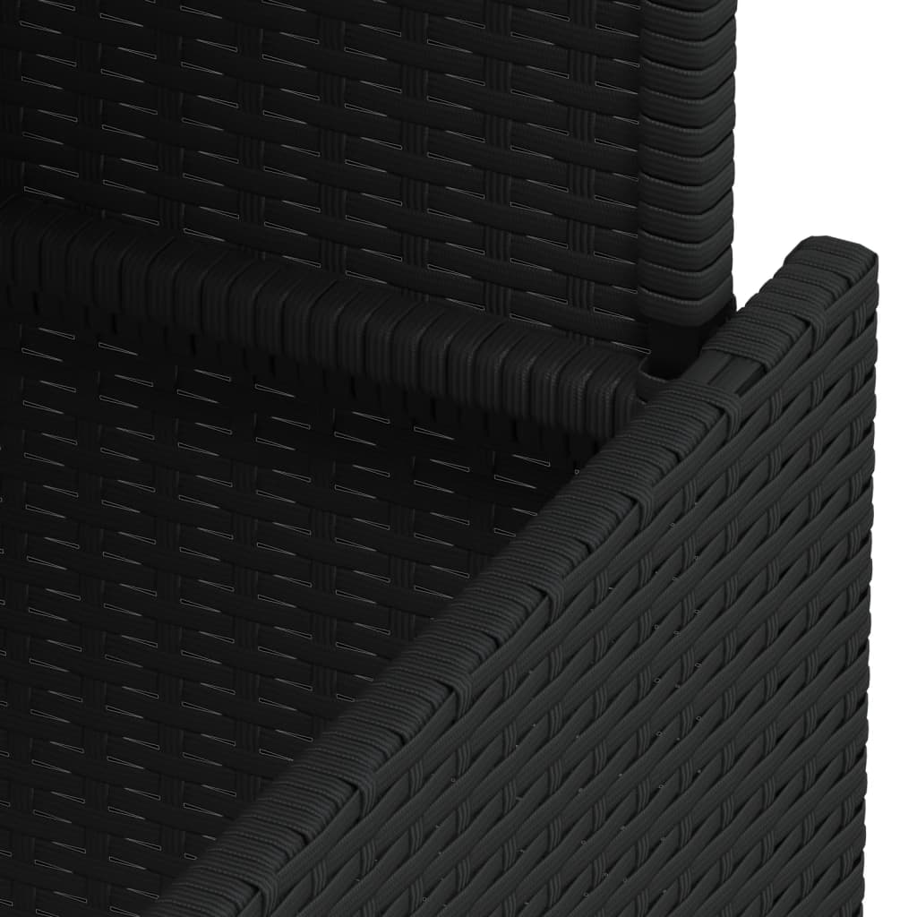 Tuintafel Met Glazen Blad 100X55X73 Cm Poly Rattan Zwart Crème