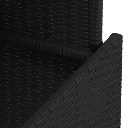 Tuintafel Met Glazen Blad 100X55X73 Cm Poly Rattan Zwart Crème