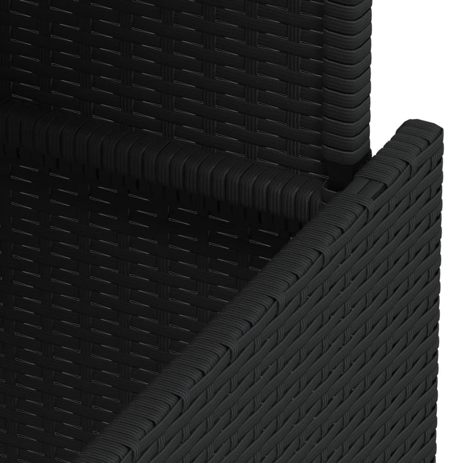 Tuintafel Met Glazen Blad 100X55X73 Cm Poly Rattan Zwart Crème