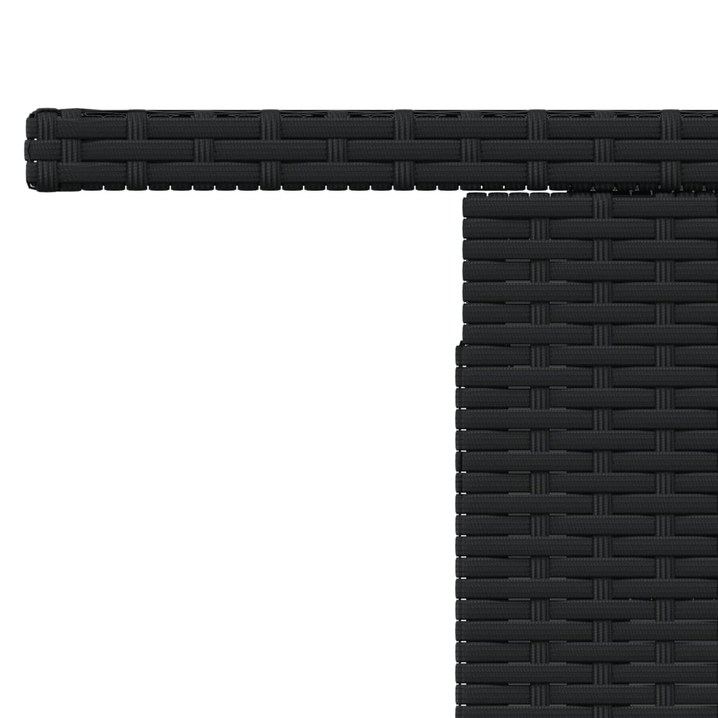 Tuintafel Met Glazen Blad 100X55X73 Cm Poly Rattan Zwart Crème