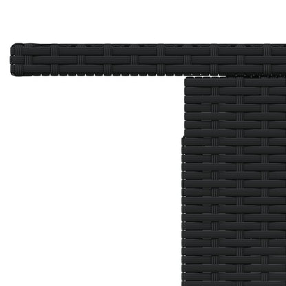 Tuintafel Met Glazen Blad 100X55X73 Cm Poly Rattan Zwart Crème