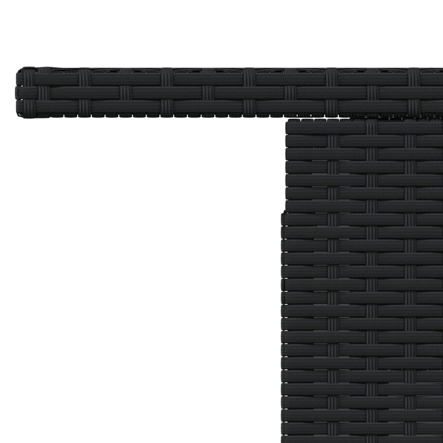 Tuintafel Met Glazen Blad 100X55X73 Cm Poly Rattan Zwart Crème