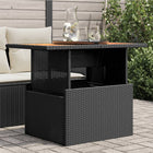 Garden dining table 100x55x73 cm poly rattan and acacia wood black
