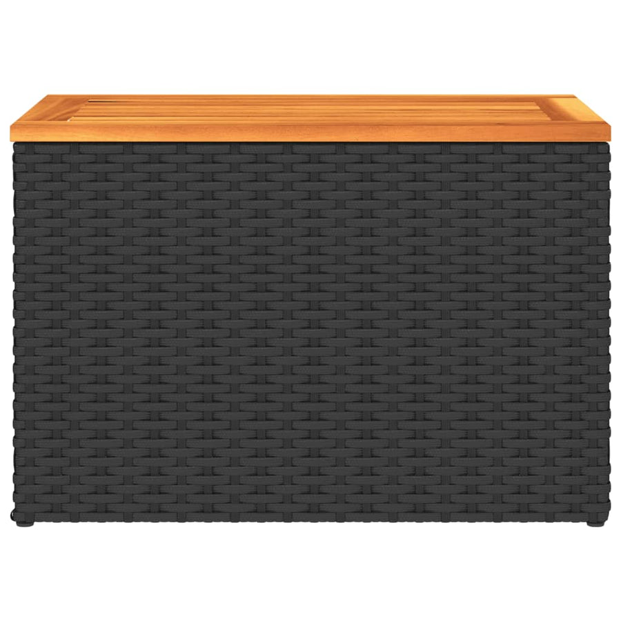 Tuinbijzettafels 2 St 55X34X37 Cm Hout Poly Rattan Zwart