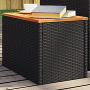 Tuinbijzettafel set 2 st 55x34x37 cm poly rattan acaciahout