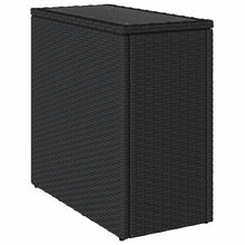 Tuinbijzettafel Met Glazen Blad 58X27,5X55 Cm Poly Rattan Zwart