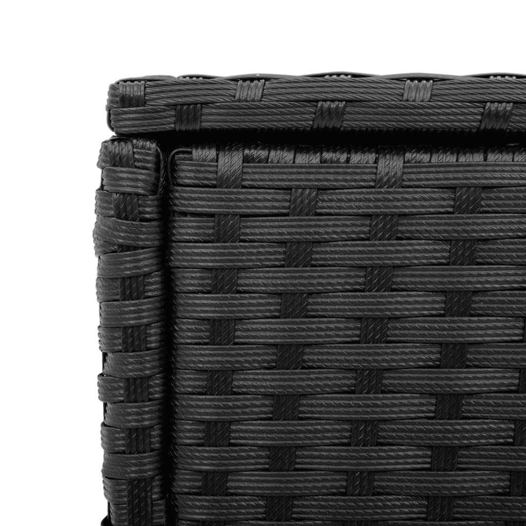 Tuinbijzettafel Met Glazen Blad 58X27,5X55 Cm Poly Rattan Zwart