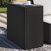 Tuinbijzettafel 58x27,5x55 cm poly rattan zwart