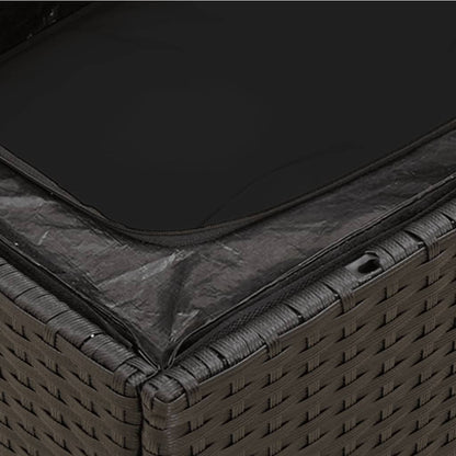 Tuinbank Zonder Armleuning Met Kussens Poly Rattan Zwart