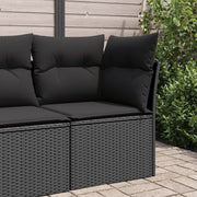 Tuinhoekbank poly rattan zwart met opbergruimte